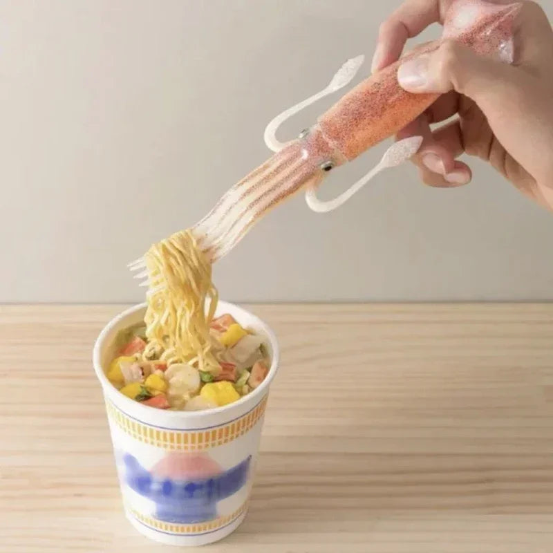 Squid Shape Novelty Plastic Fork – Fun Dining Utensil Novelty Dining Fork PLUSH
