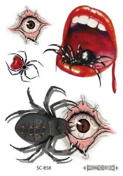 Spider Temporary Tattoo Sticker – Herbal Ink, Lasts 1-2 Weeks Temporary Tattoo Sticker PLUSH SC-858