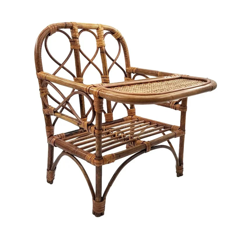 Woven Rattan Baby Photography Chair & Table Prop Set Baby Photography Prop PLUSH