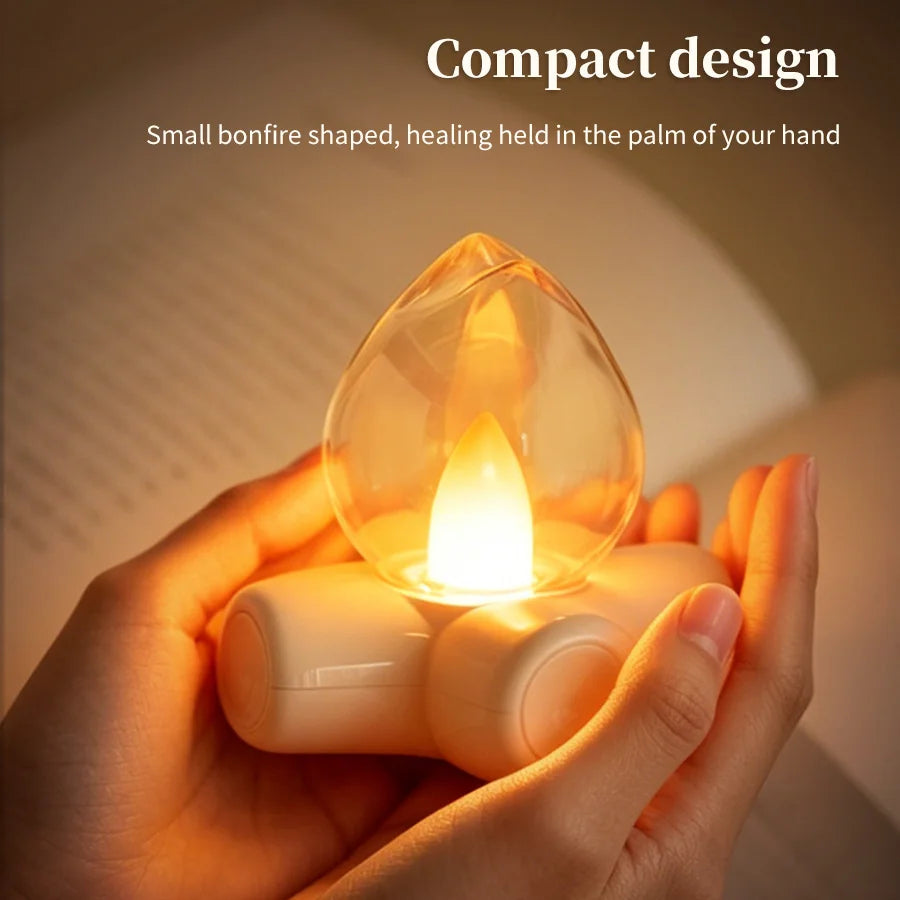 LED Simulated Flame Campfire Night Light – USB Rechargeable LED Night Light PLUSH