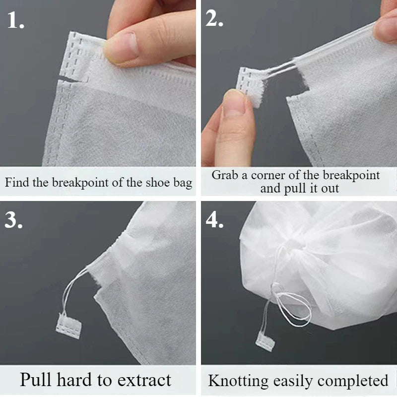 Non-Woven Drawstring Shoe Bags – Dustproof Travel Storage 20/50/100 Shoe Storage Bags PLUSH