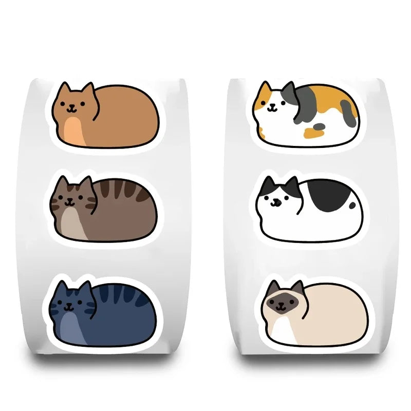 500pcs Kawaii Cat Stickers – Waterproof Laptop & Scrapbook Decorative Sticker Pack PLUSH