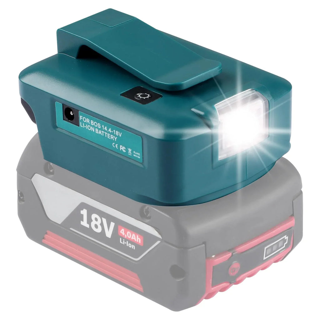 18W LED Work Light Adapter USB-C & USB for Makita DeWalt Milwaukee LED Work Light Adapter PLUSH