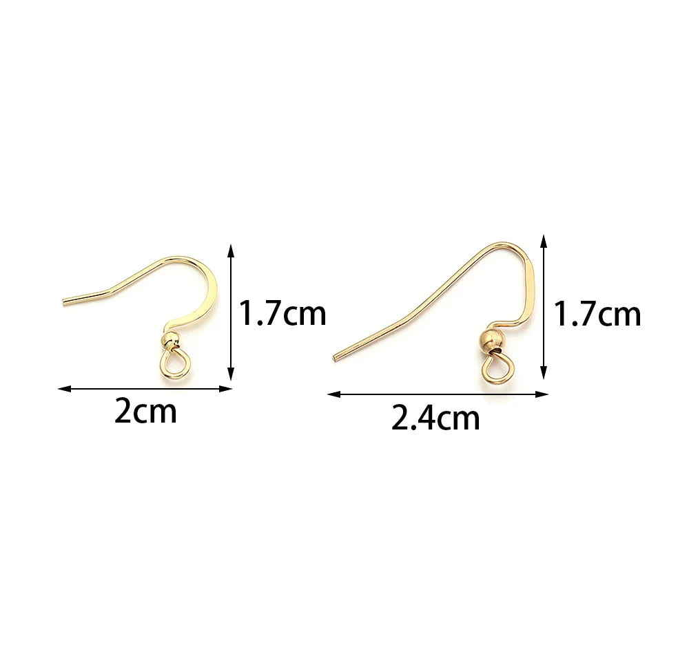 Stainless Steel Flat Wire Earring Hooks Clasps – 20-50pcs Earring Hooks Findings PLUSH