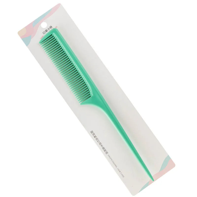 Macaroon Pointed Tail Comb – Antistatic Fine-Tooth Hair Comb Hair Styling Comb PLUSH green