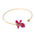 Colorful Flower Geometric Metal Choker Necklace Korean Style Choker Necklace PLUSH Rose Red