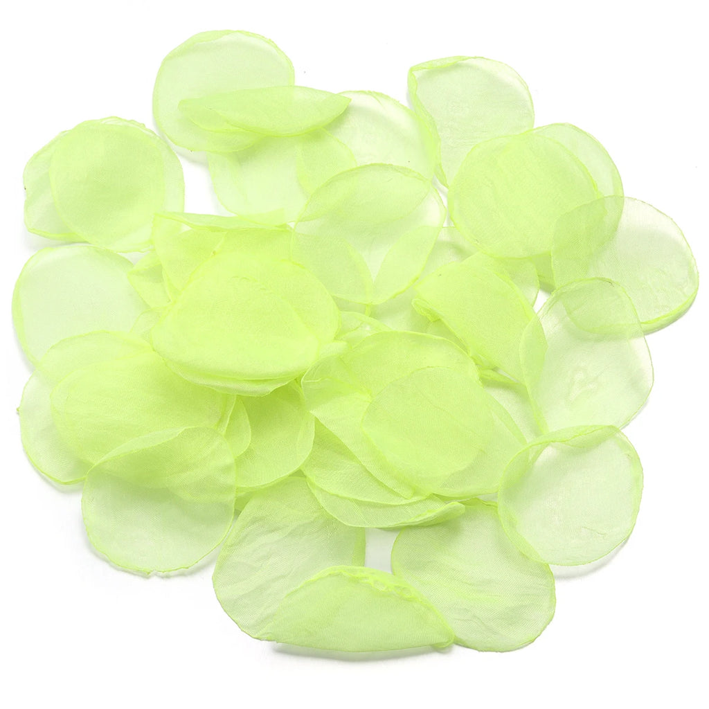20pcs Chiffon Rose Flower Petals – DIY Jewelry & Craft Decor Fabric Flower Petals PLUSH Fluorescent Green