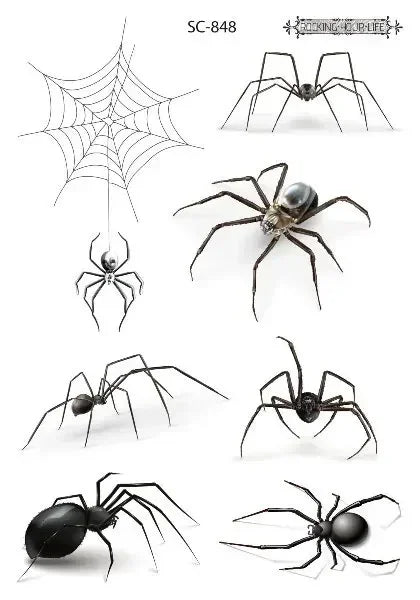 Spider Temporary Tattoo Sticker – Herbal Ink, Lasts 1-2 Weeks Temporary Tattoo Sticker PLUSH SC-848