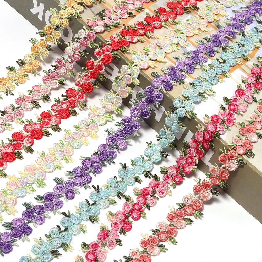 2 Yards Colorful Flower Lace Trim – DIY Ribbon & Jewelry Lace Trim Ribbon PLUSH
