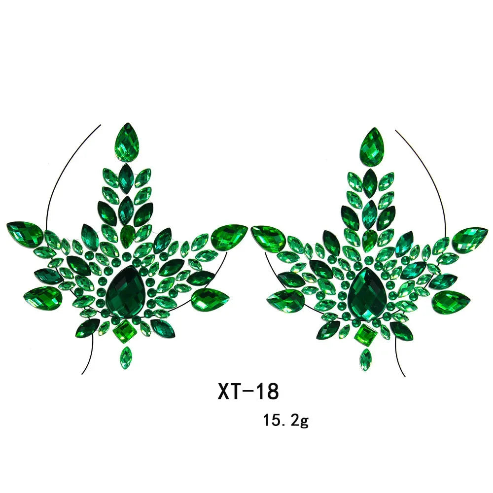 Crystal Rhinestone Body & Face Jewel Stickers – Temporary Tattoo Body Jewel Stickers PLUSH XT-18