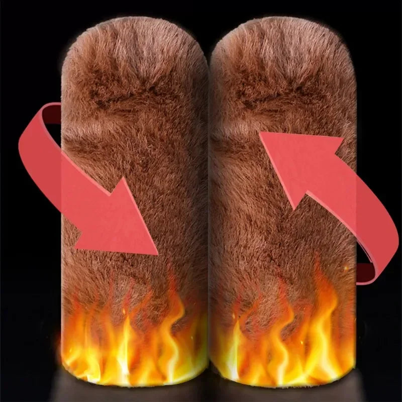 Winter Plush Motorcycle Handle Covers – Warm Non-Slip Grip Handlebar Hand Guards PLUSH