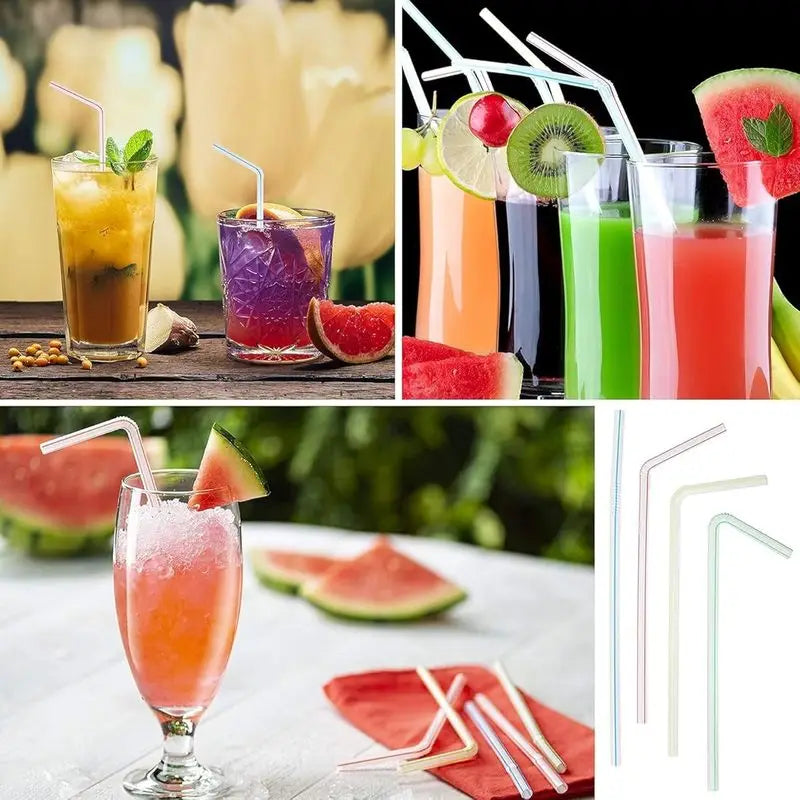 100pcs Multicolor Drinking Straws – Party, Wedding & Daily Use Drinking Straws PLUSH
