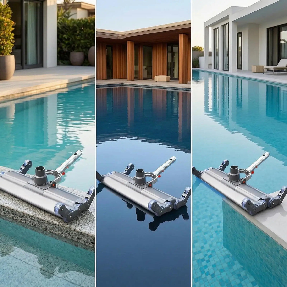 Tooyful Aluminum Pool Vacuum Head with Guide Wheels | Heavy Duty Pool Vacuum Head PLUSH