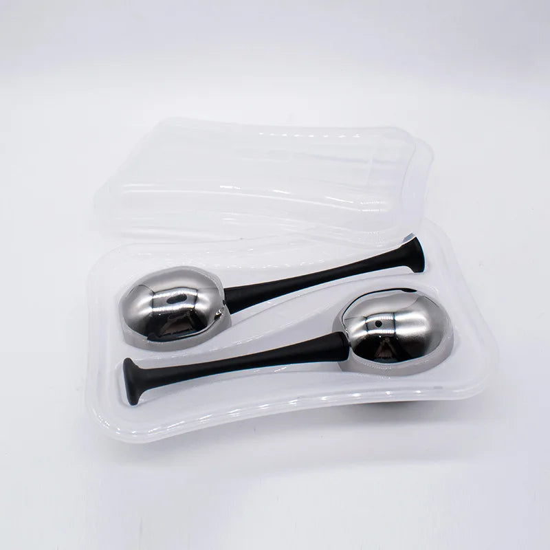 Stainless Steel Facial Ice Globes – Cooling Cryo Face Massager Facial Ice Globes PLUSH BLACK