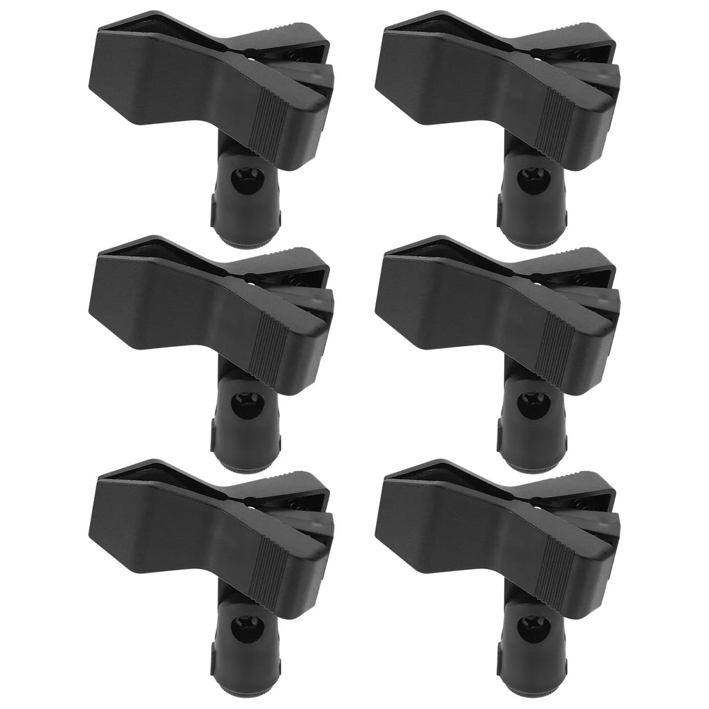 Universal Microphone Clips 6-Pack | Plastic Mic Holders for Stands Microphone Clip Holder PLUSH