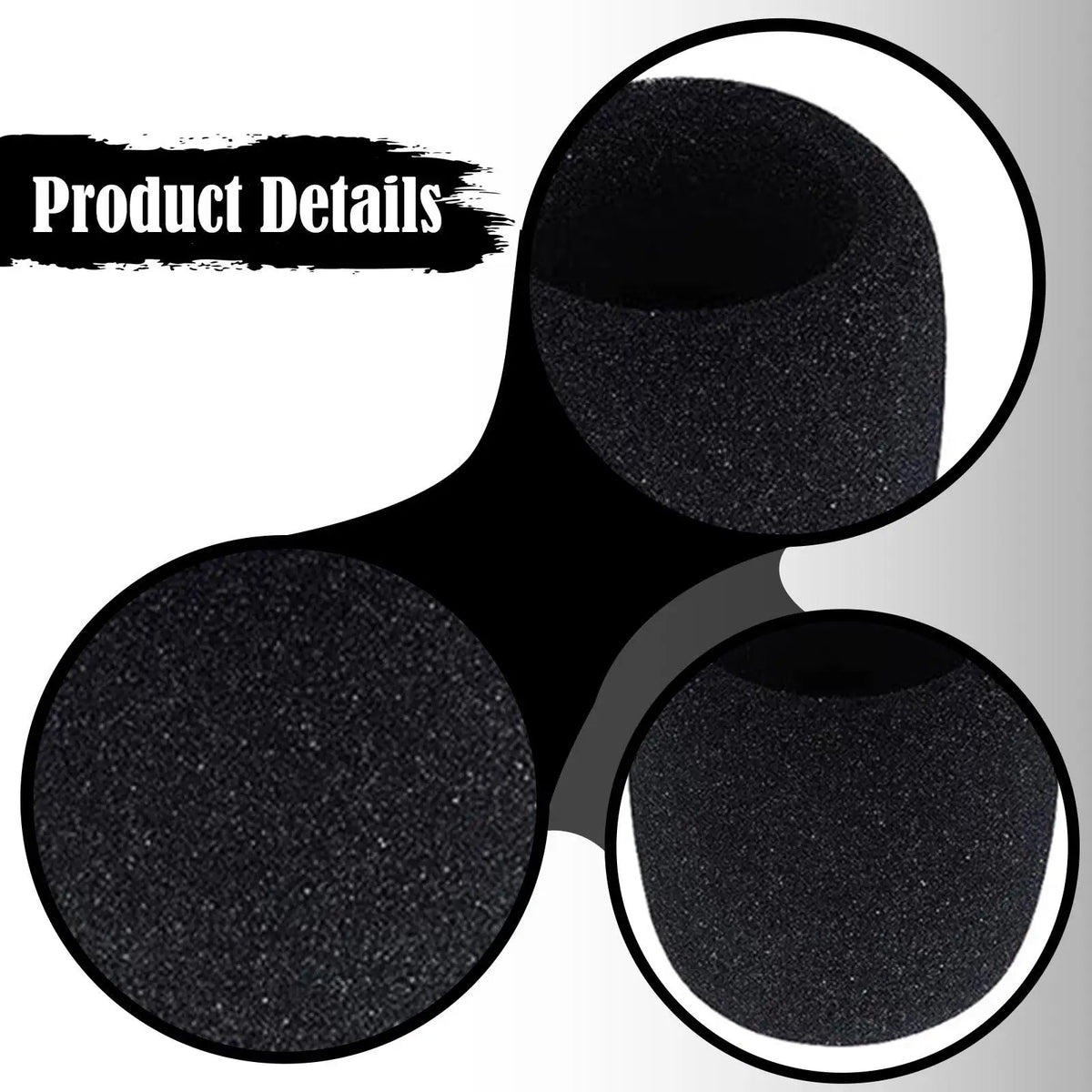 Foam Mic Covers for Cordless Microphones – 10 or 20 Pack Microphone Windscreen PLUSH Black10PCS