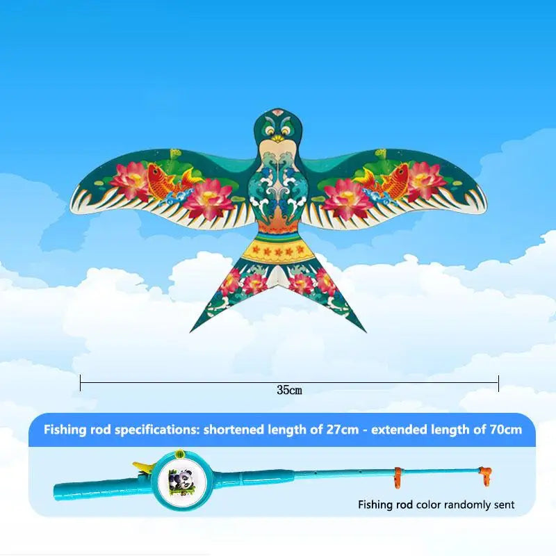 Cartoon Eagle Foldable Mini Kite for Kids – 50m Line & Handle Kids Outdoor Kite PLUSH A5