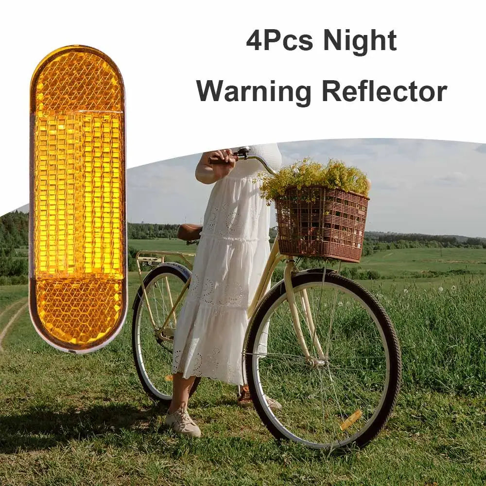Night Riding Reflectors for Scooter & Bicycle – 4pcs Safety Bicycle Reflectors PLUSH