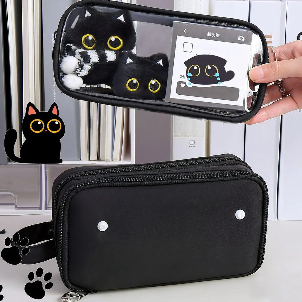 Cute Cat Pencil Case Large Capacity Stationery Set for School Pencil Case Set PLUSH