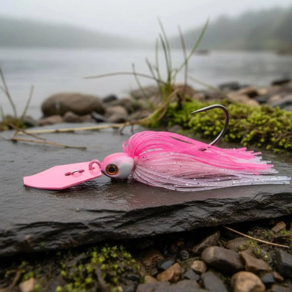 Bass Bladed Jig Lure Set 4-Pack – High Vibration Fishing Lures Fishing Jig Lure PLUSH