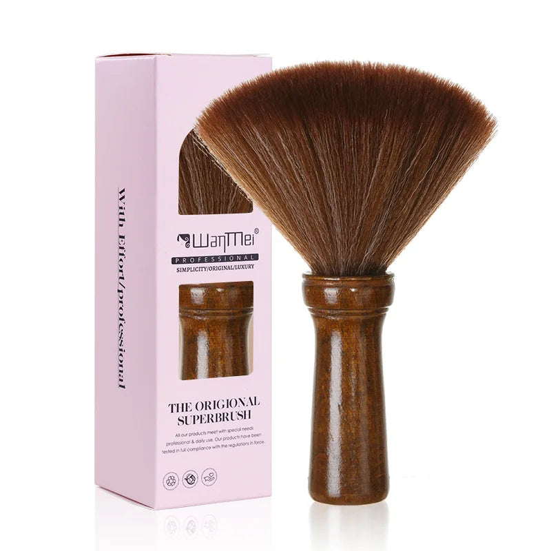 WANMEI Soft Bristle Wood Handle Barber Neck Duster Brush Barber Neck Duster PLUSH H197-boxed