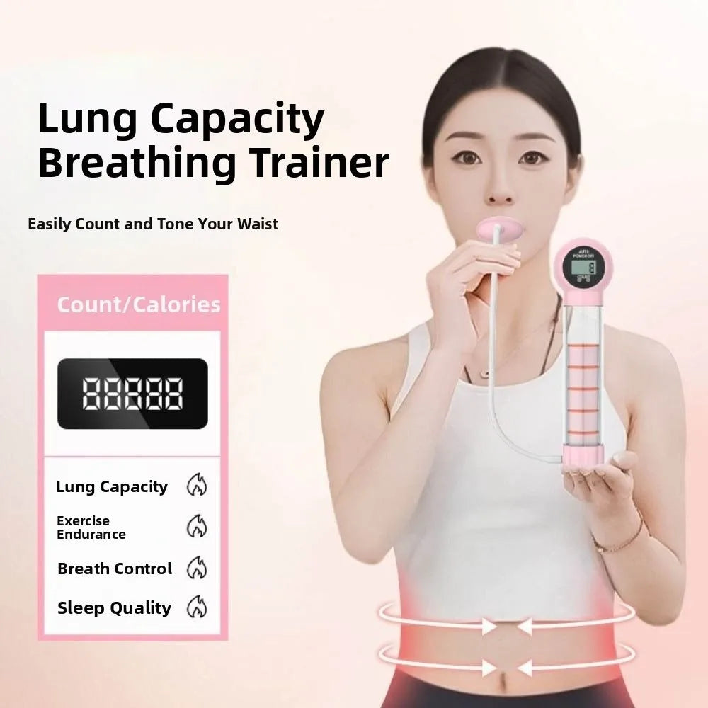 Breathing Exercise Trainer – Digital Counter & Adjustable Resistance Breathing Exercise Trainer PLUSH