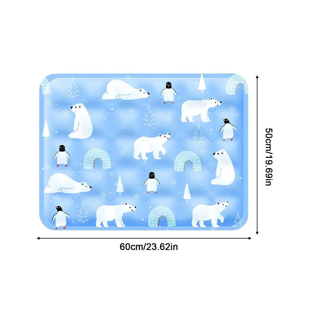 Pet Cooling Mat for Dogs & Cats – Summer Gel Cooling Pad Pet Cooling Mat PLUSH Light blue