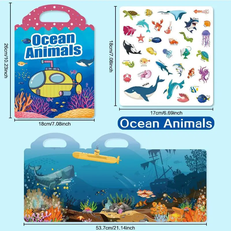 Jelly Sticker Book for Kids – Reusable Scene Puzzle Activity Kids Sticker Book PLUSH A5