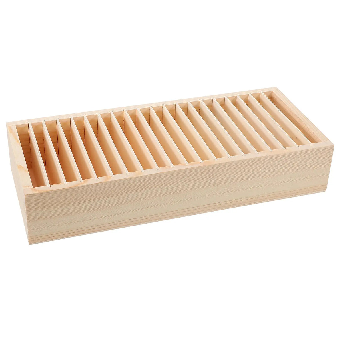 Wooden Desktop Cards Organizer Box – Detachable Compartments Desktop Organizer Box PLUSH
