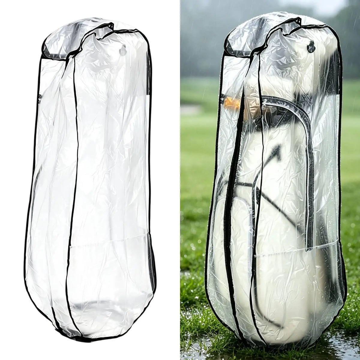 Tooyful Transparent PVC Golf Bag Rain Cover for Push Carts Golf Bag Rain Cover PLUSH