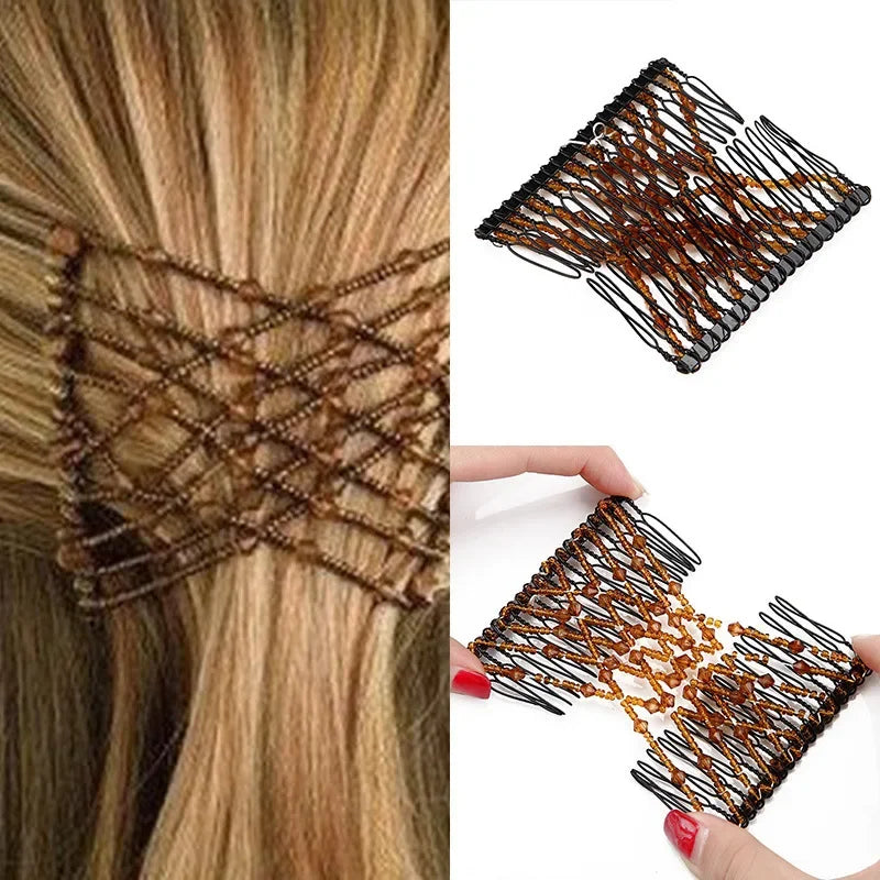 Vintage Disc Hair Clip – Korean Magic Comb & Elastic Rope Hair Clip PLUSH