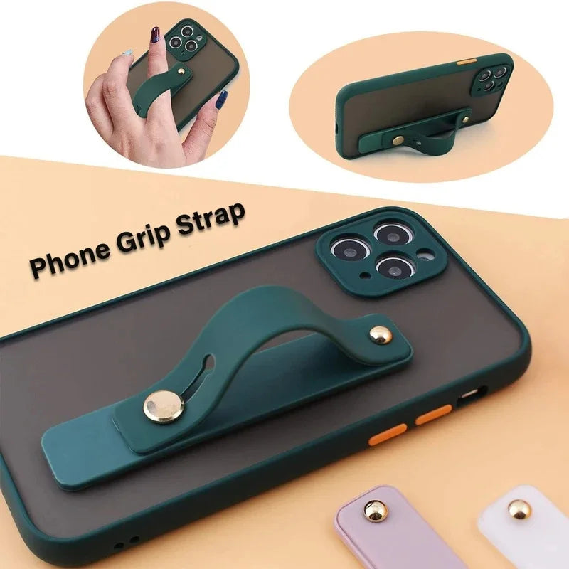 Universal Phone Grip Wrist Band, Finger Stand & Holder Phone Grip Stand PLUSH