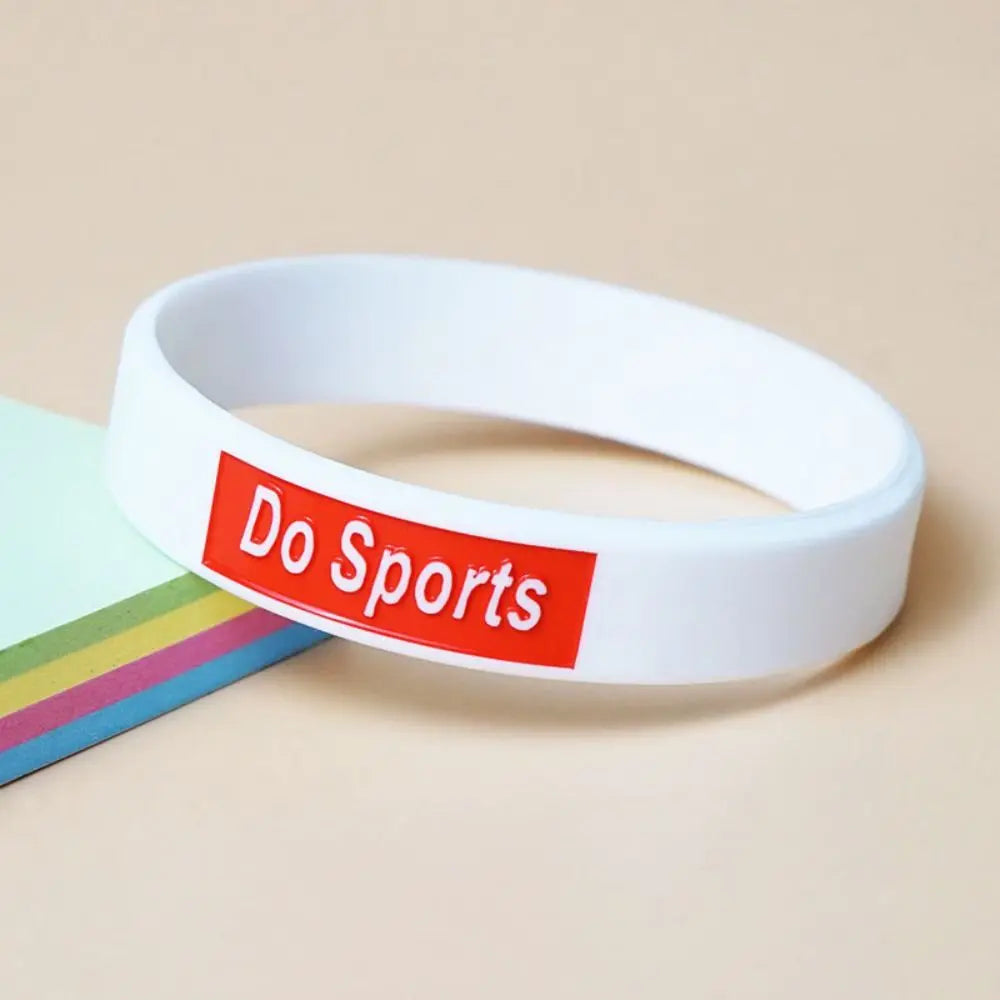 Silicone Sport Wristbands – Printed Engraved Fashion Bracelets Silicone Wristband PLUSH white