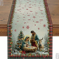 Christmas Nativity Table Runner – Snowflake Holiday Décor Holiday Table Runner PLUSH A 33X90Cm