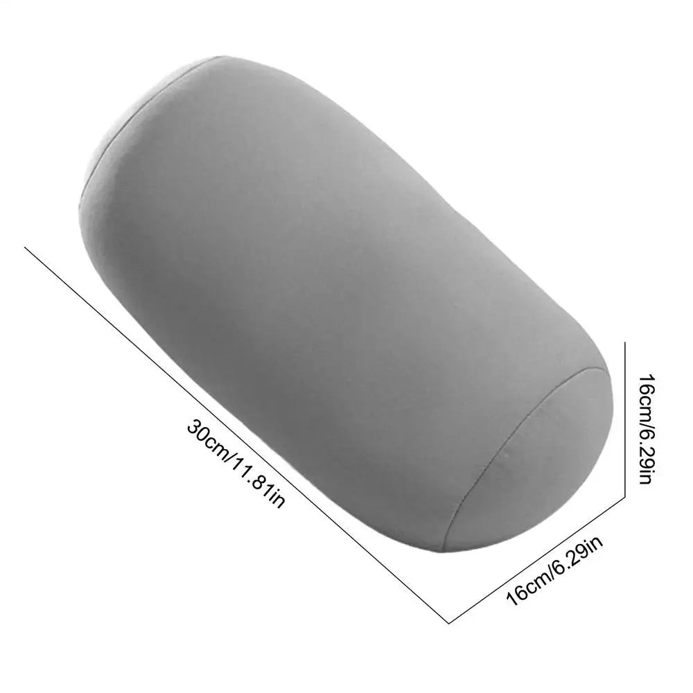 Microbead Cylindrical Roll Pillow – Travel & Office Cushion Microbead Roll Pillow PLUSH Gray