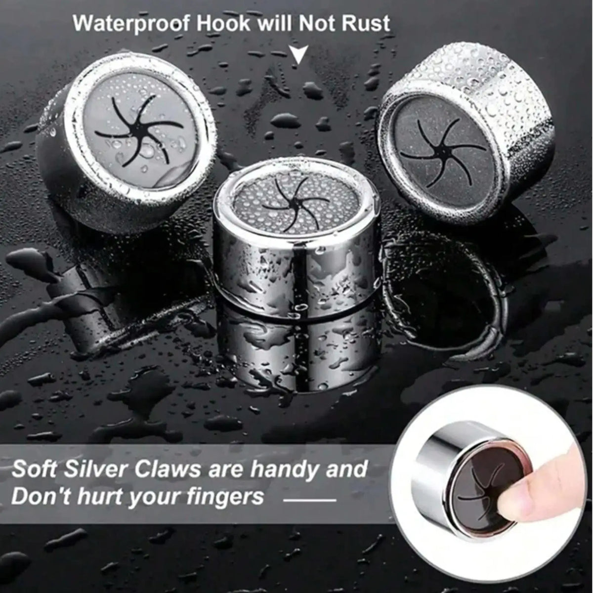 Adhesive Dish Towel Hooks 3-Pack | No-Drill Kitchen Clips Kitchen Storage Hooks PLUSH