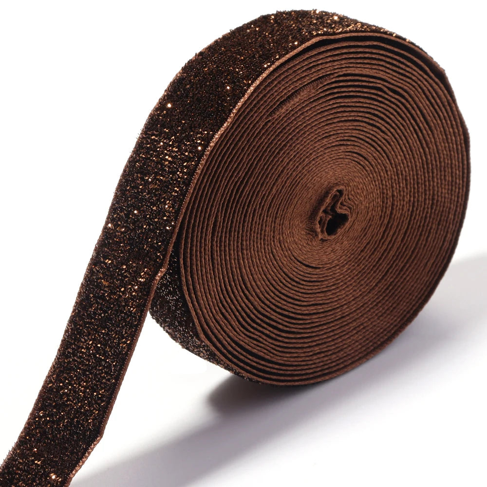 Deep Brown Glitter Velvet Ribbon 5–10 Yds | DIY Craft & Decor Craft Ribbon PLUSH 20mm x 5yards mm
