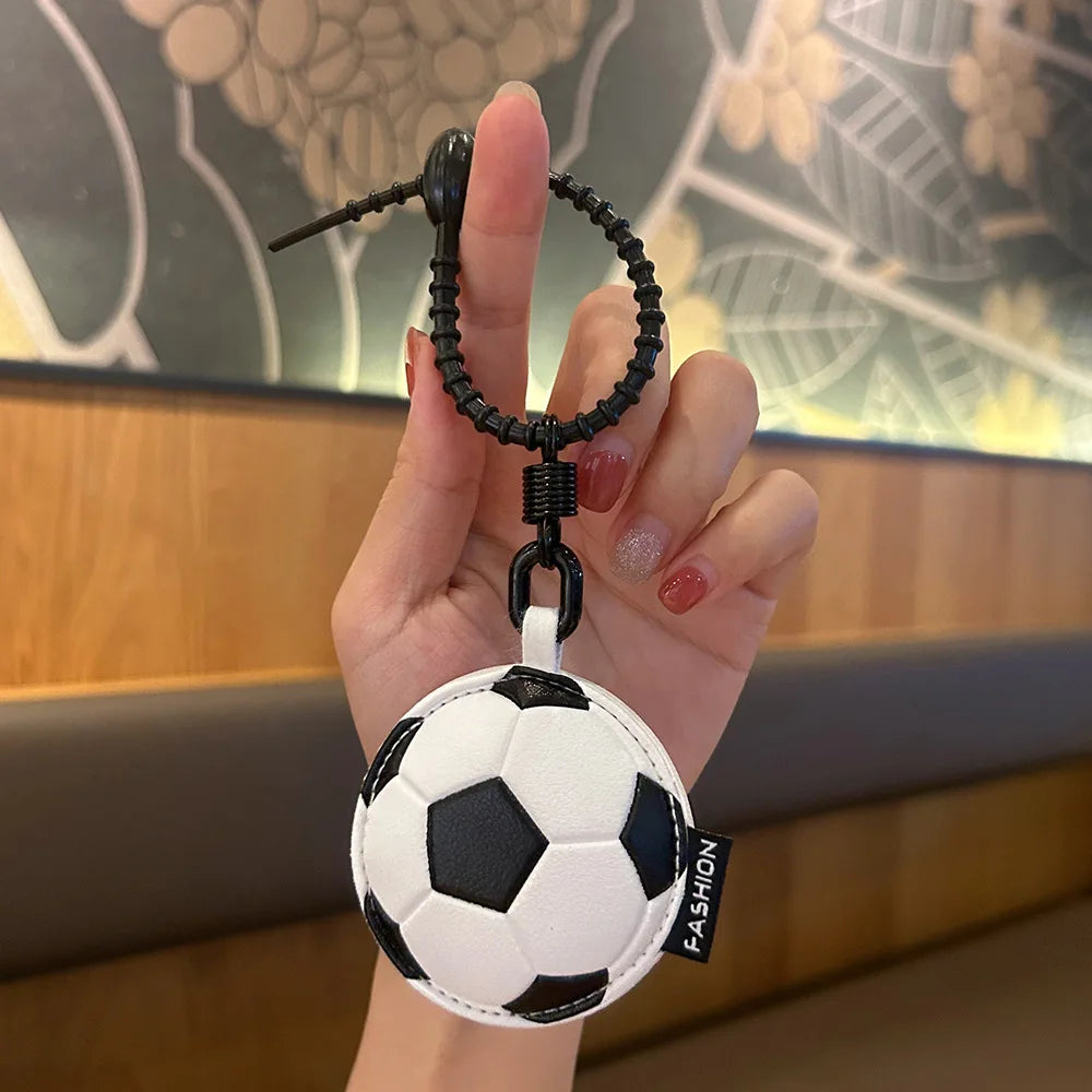 Sports Ball Leather Keychain – Football Basketball Baseball Charm Sports Leather Keychain PLUSH Football