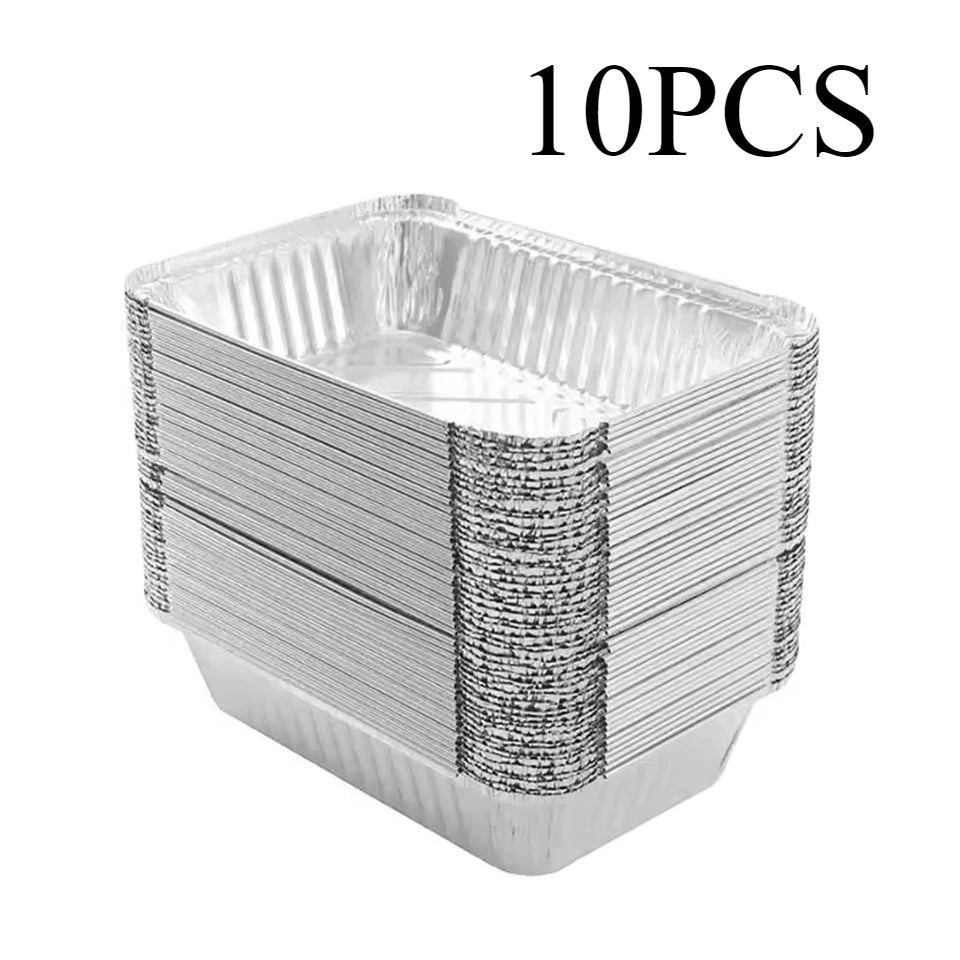 Disposable Aluminum Foil Pans 10/20PCS – BBQ & Baking Trays Foil Baking Pans PLUSH 10PCS