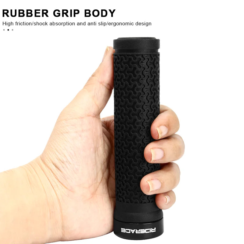 RIDERACE MTB Handlebar Grips – Non-Slip Locking Rubber Bike Grips Bike Handlebar Grips PLUSH