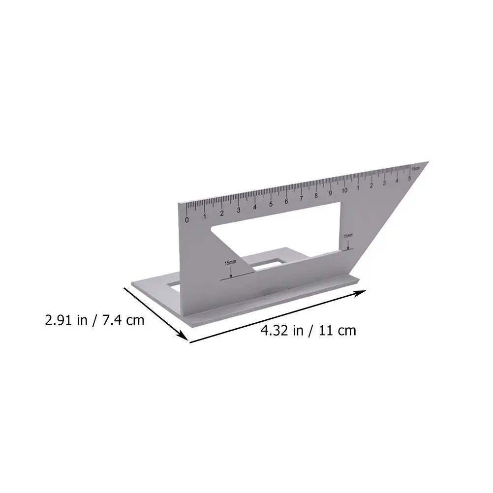 Aluminum Alloy T-Shape 45/90° Angle Ruler Woodworking Gauge Woodworking Angle Ruler PLUSH