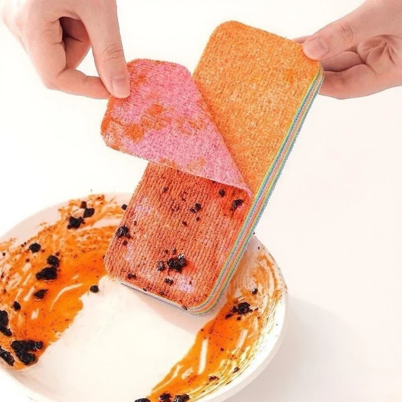 12-Layer Peelable Microfiber Kitchen Sponge | Reusable Scrub Kitchen Cleaning Sponge PLUSH