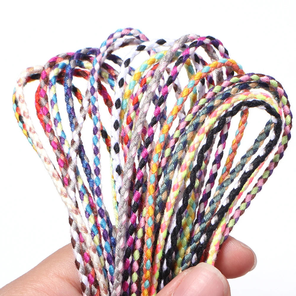 10 Yards Bohemian Multicolor Braided Cotton Cord – DIY Jewelry Braided Craft Cord PLUSH