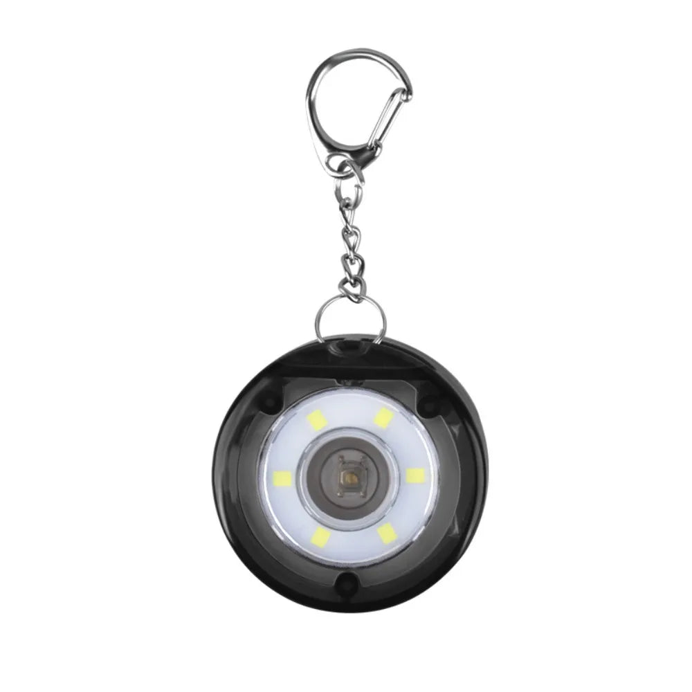 2-in-1 Clip-On Keychain Light | USB Rechargeable, 3-Level Dim Mini Keychain Light PLUSH Black