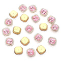 20pcs Square Sunflower Sew-On Acrylic Rhinestones – DIY Crafts Sew-On Rhinestones PLUSH light pink 1.4x1.4cm