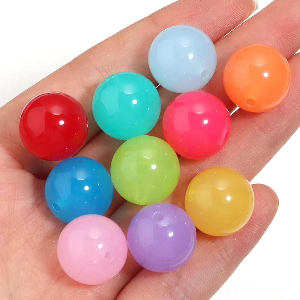 20pcs 16mm Jelly Acrylic Round Spacer Beads – DIY Jewelry Acrylic Spacer Beads PLUSH