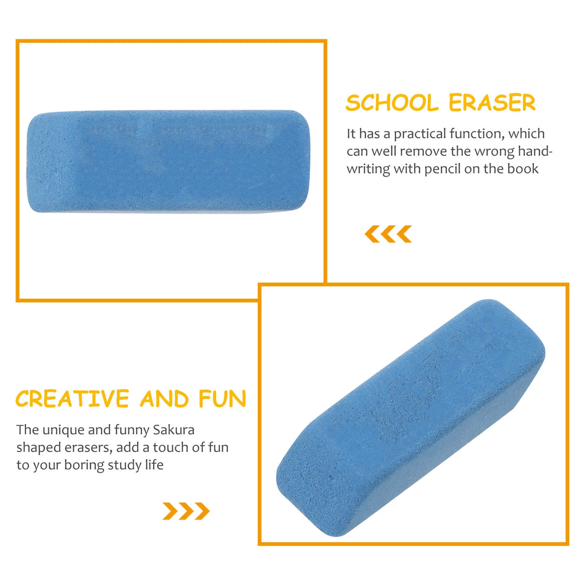 8pcs Scrub Rubber Erasers for School, Art & Office Use Rubber Eraser Set PLUSH
