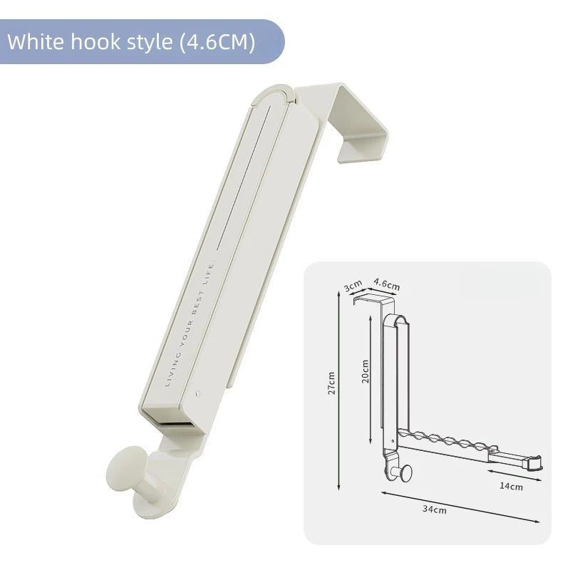 Foldable Door Hooks 6-Hook Aluminum Scalable Storage Rack Door Hook Rack PLUSH Hook 4.6CM
