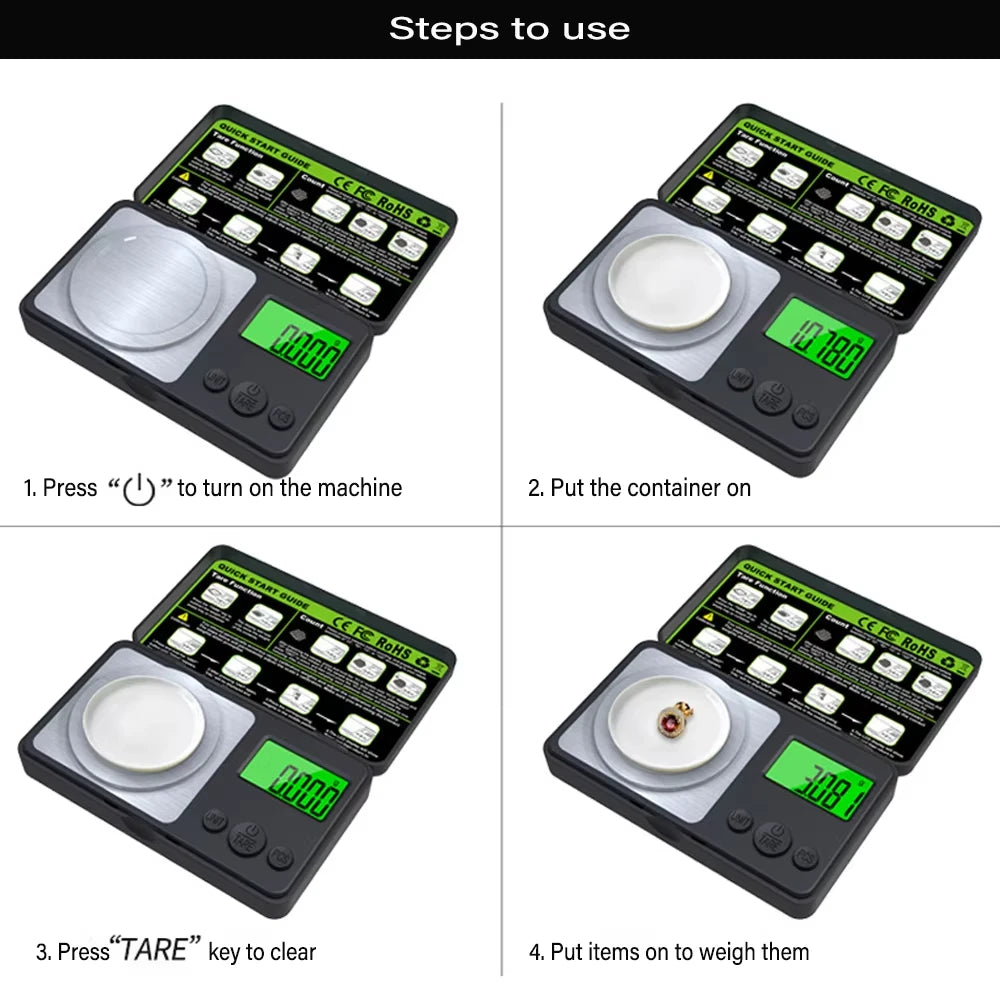 High-Precision Mini Digital Pocket Scale 50g/100g 0.001g LCD Digital Pocket Scale PLUSH