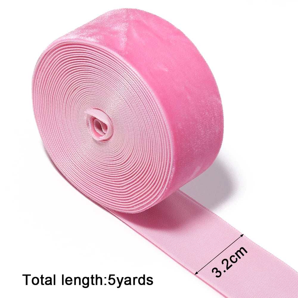 Deep Pink Single Face Velvet Ribbon 6–38mm | 5-10 Yards Velvet Craft Ribbon PLUSH 32mm x 5yards mm